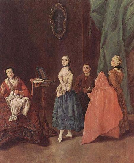 Pietro Longhi Dame bei der Schneiderin oil painting image